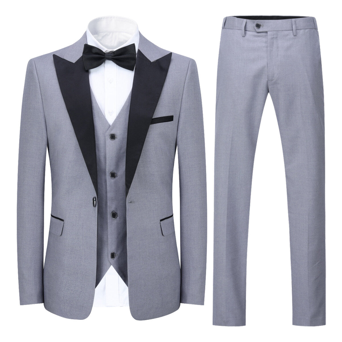 YFFUSHI Mens 3Pce Business Suit Wedding Dinner Blazer and Vest and Tuxedo Pants