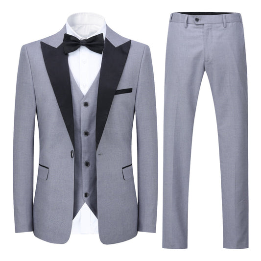 YFFUSHI Mens 3Pce Business Suit Wedding Dinner Blazer and Vest and Tuxedo Pants