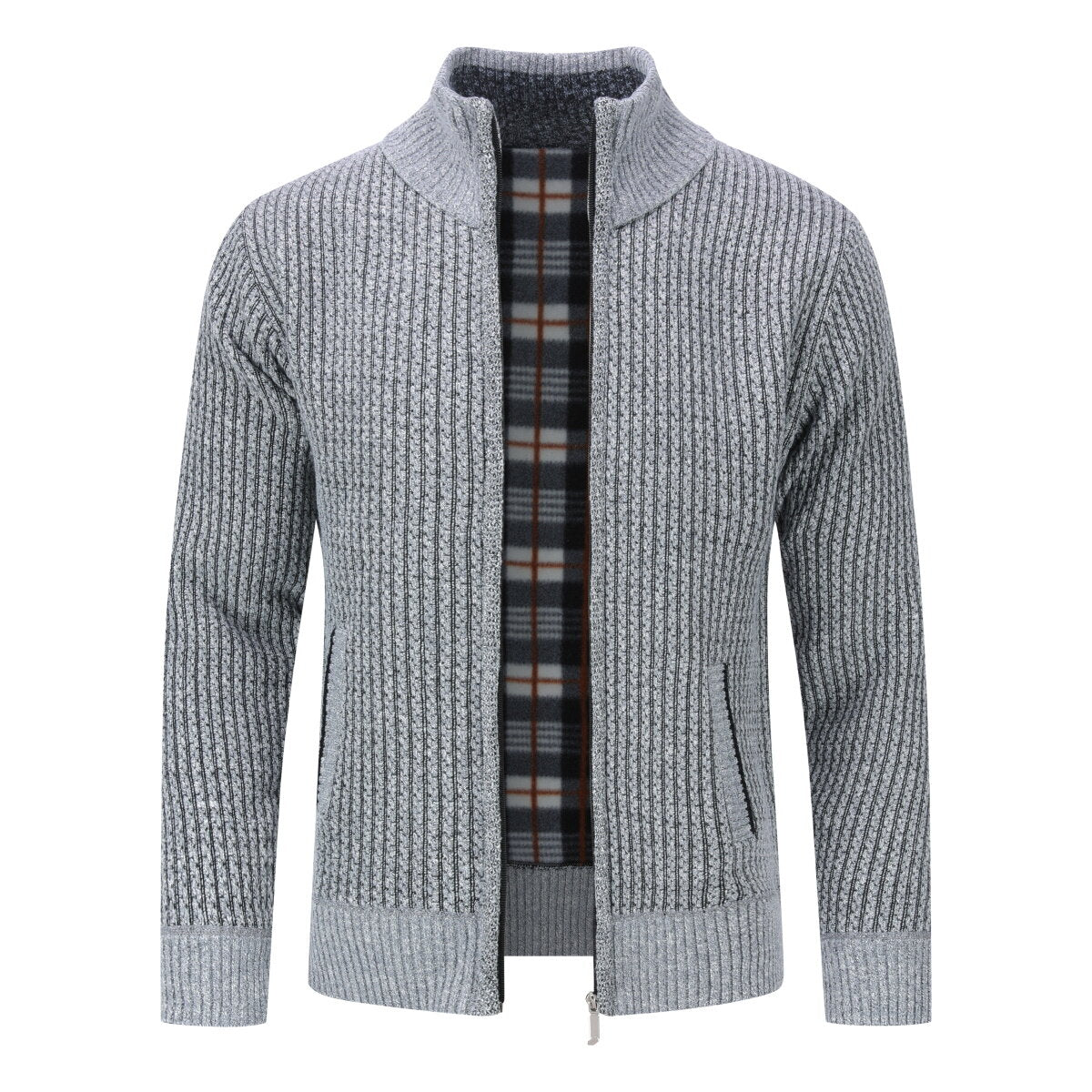 YOUTHUP Mens Slim Fit Solid Color Knit Cardigan