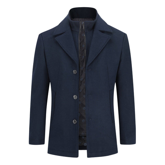 YFFUSHI Mens Wool Coat with Removable Gilet Slim Fit Winter Casual Outwear