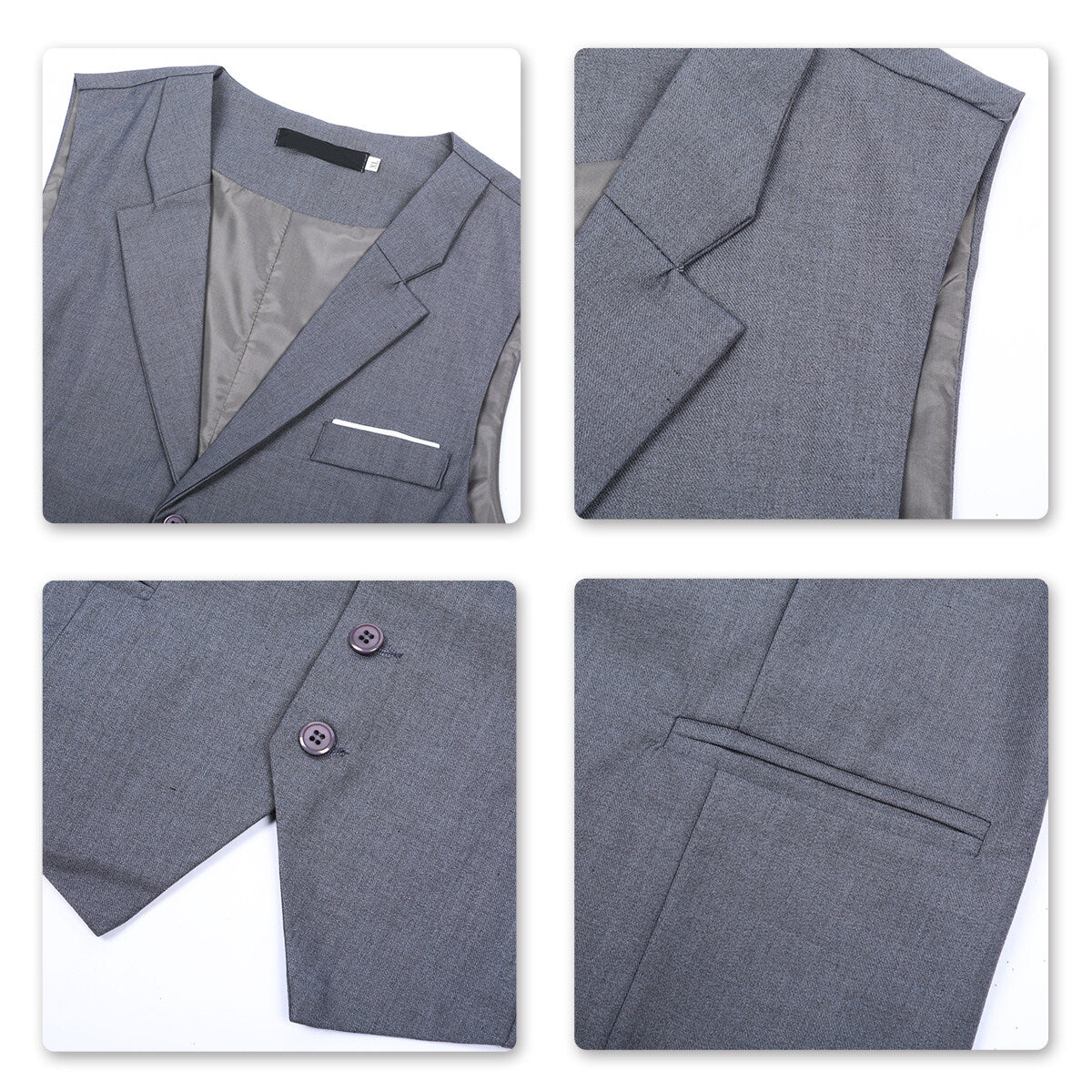 YOUTHUP Mens Business Slim Fit Notched Lapel Suit Vest