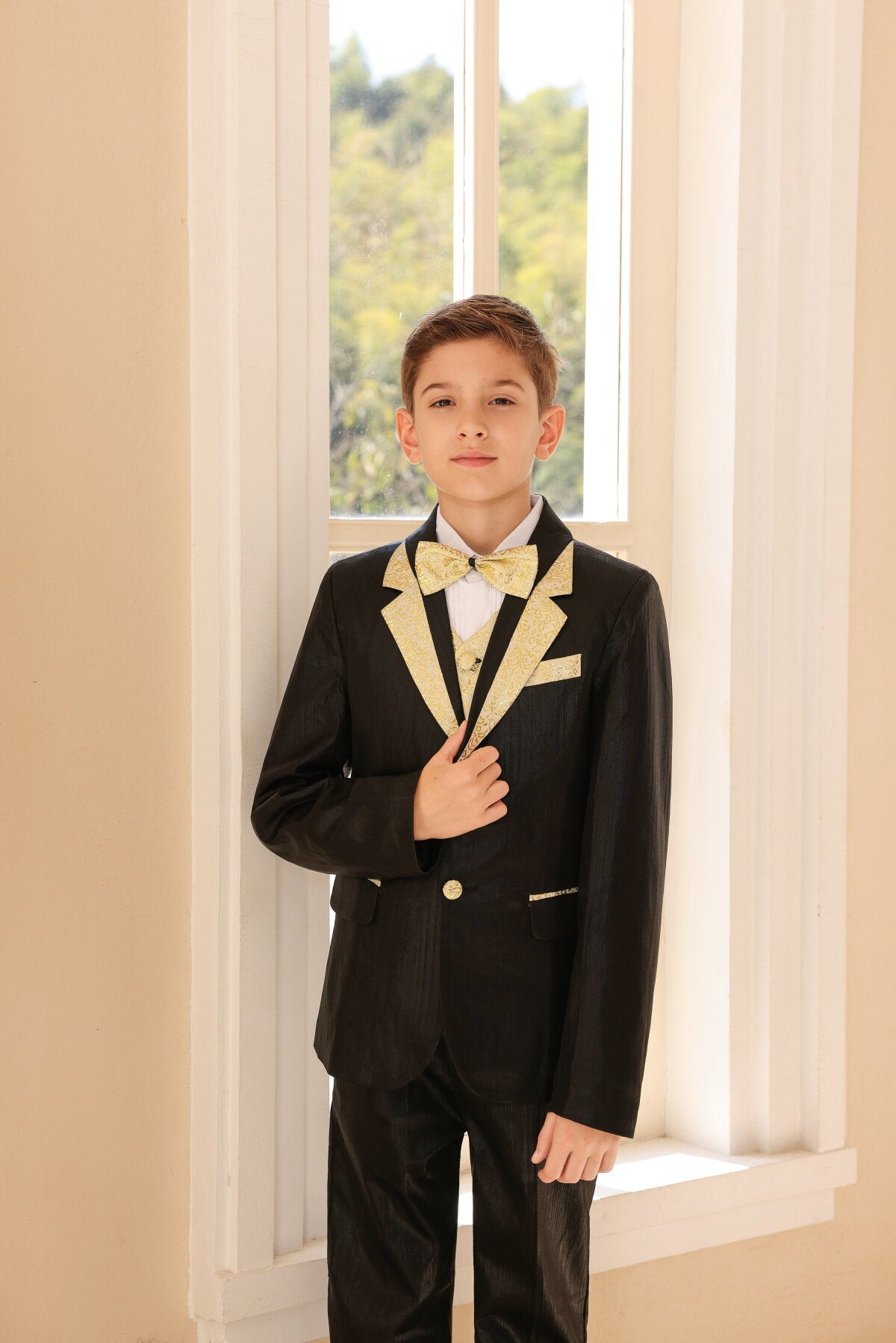 YFFUSHI Boys Youth Wedding Evening Dress Slim Fit Suit Blazer and Pants