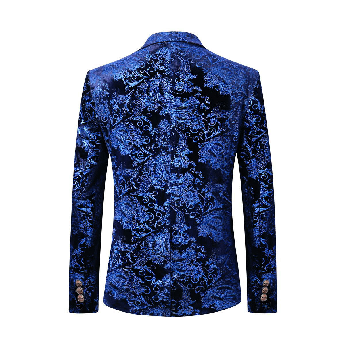 Cloudstyle Men's Dress Floral Suit Notched Lapel Slim Fit Stylish Blazer Dress Golden Suit