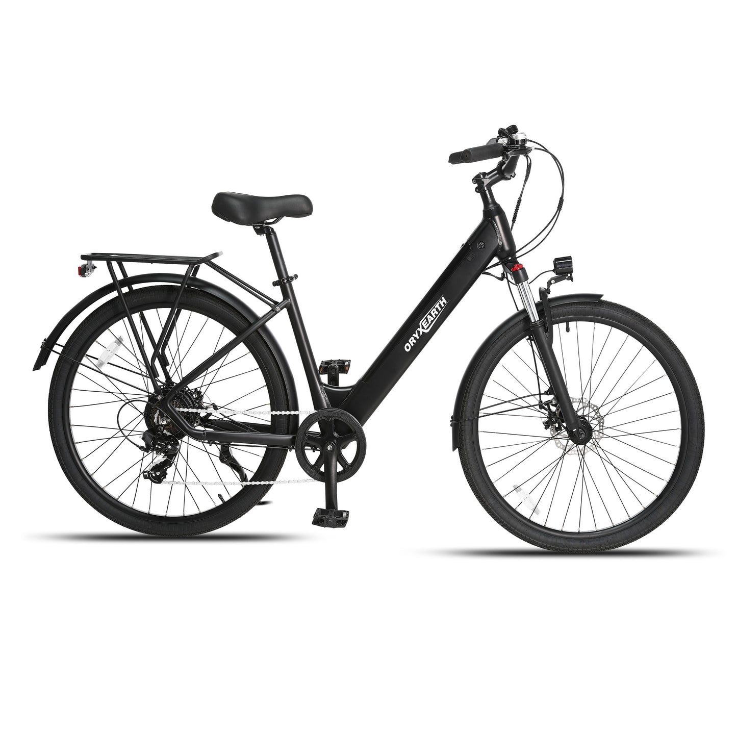 Bicicleta Elétrica Oryxearth 250W-SHIMANO7V (rodas de 27,5 cm - Preto mate)