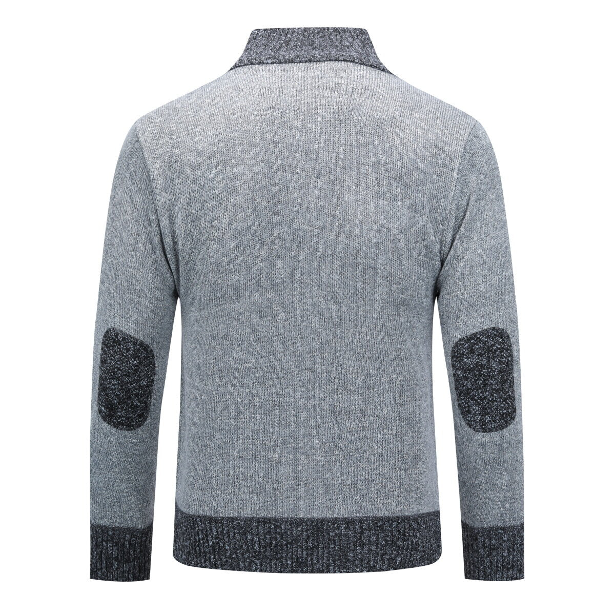 YOUTHUP Mens Thick Color Block Stand Collar Knitted Sweater