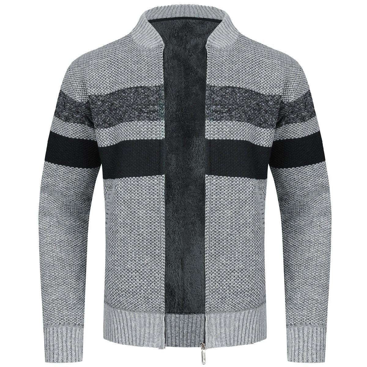 YOUTHUP Mens Casual Slim Full Zip Knitted Cardigan Sweaters