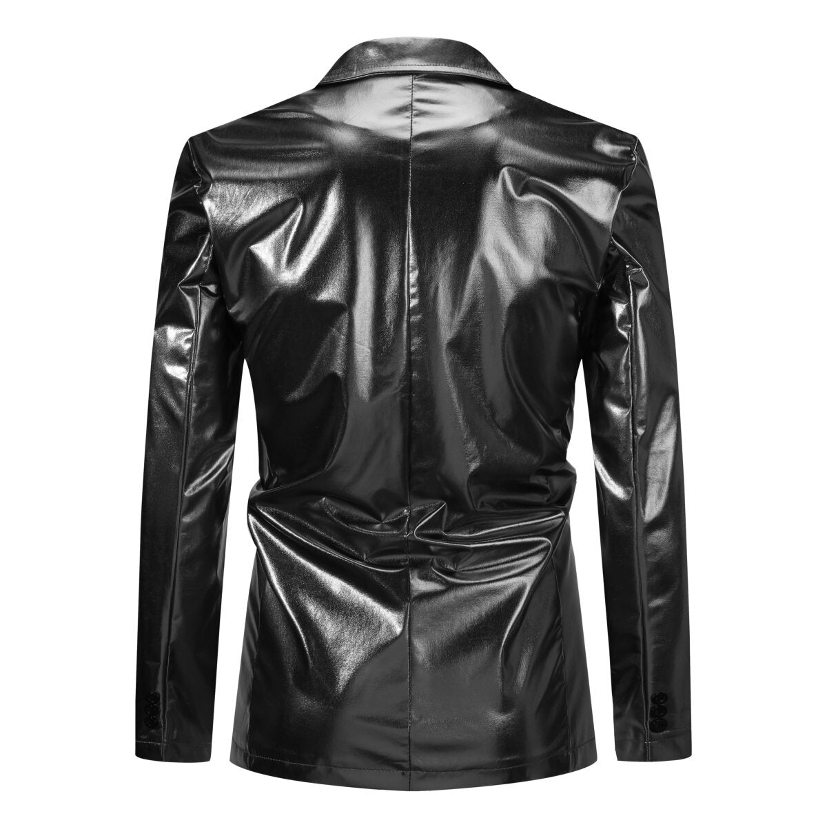 YFFUSHI Mens 2Pce Suit Glossy Shiny Tuxedo Waterproof Blazer and Pants