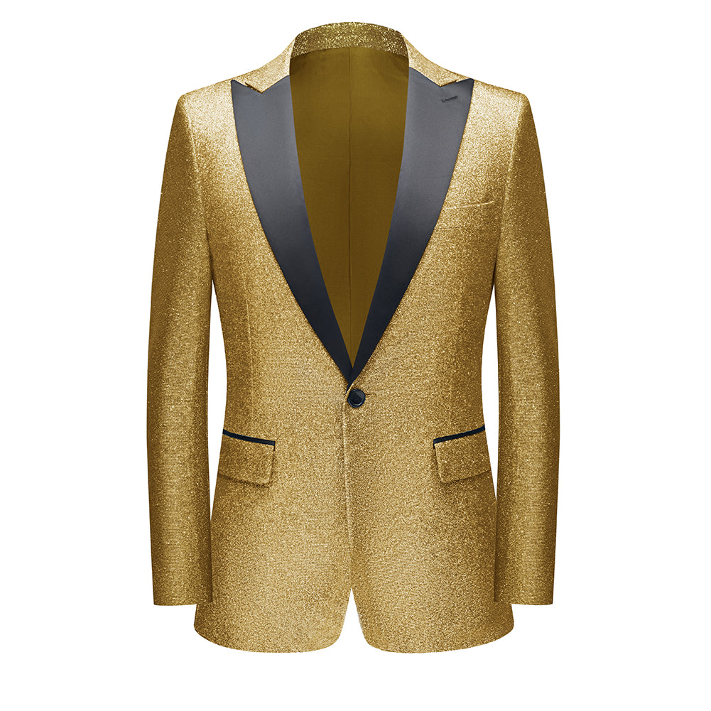 YOUTHUP Mens 2 Piece Shiny Business Suit Party Blazer and Pants