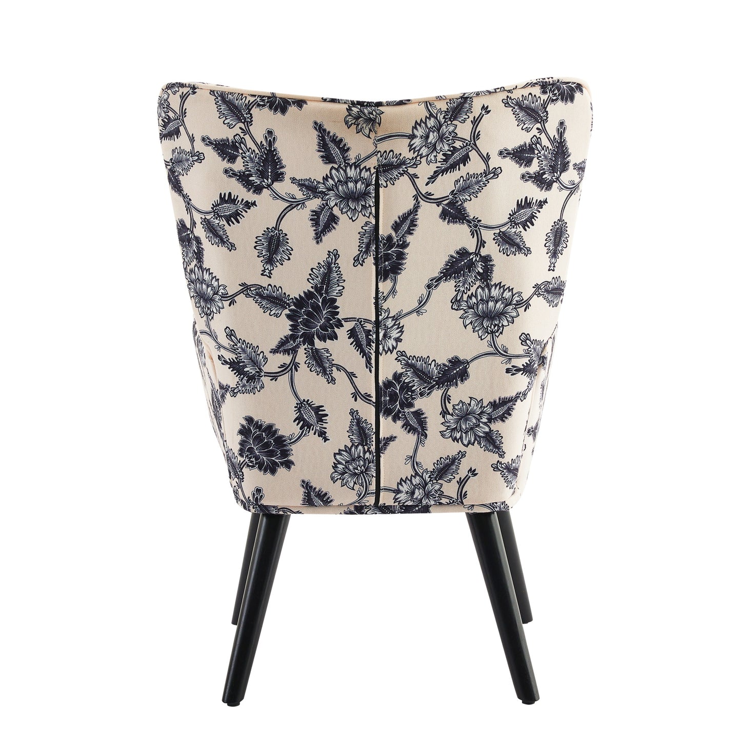 Poltrona HOMEMIYNcom Almofada e Banco ( 76x65x94 cm - Linho Falso -Estampa Preta/Branca）