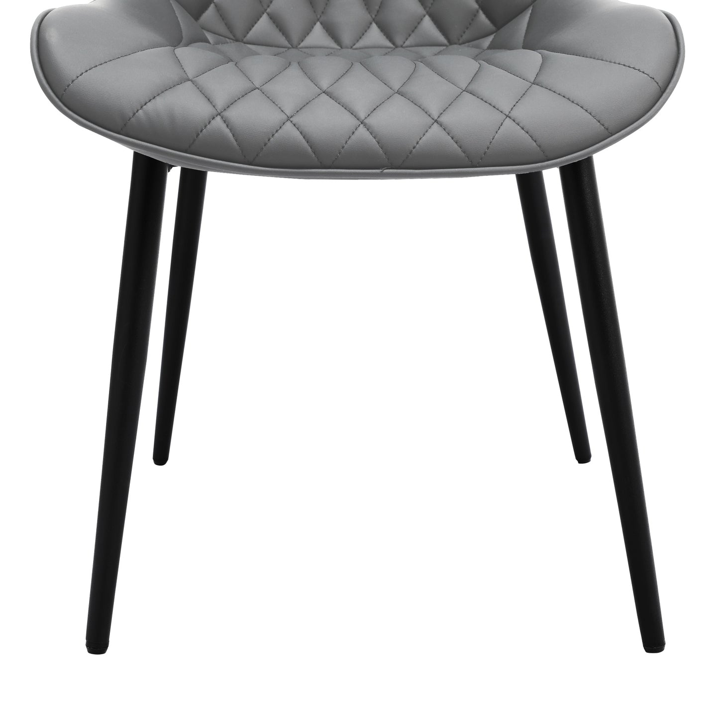 Cadeira de Jantar em Pele de Gato com Friso Vertical*2 HOMEMIYN (54x53x96 cm -cinzento )