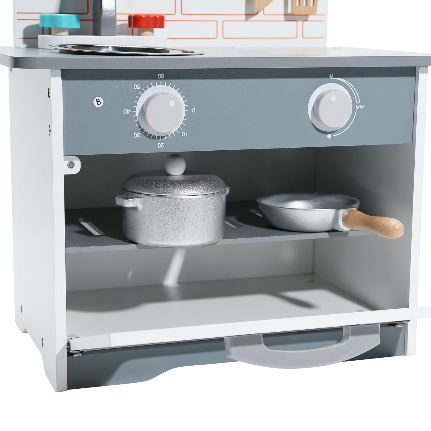 Conjunto de cozinha de canto infantil de brinquedo de madeira HOMEMIYN