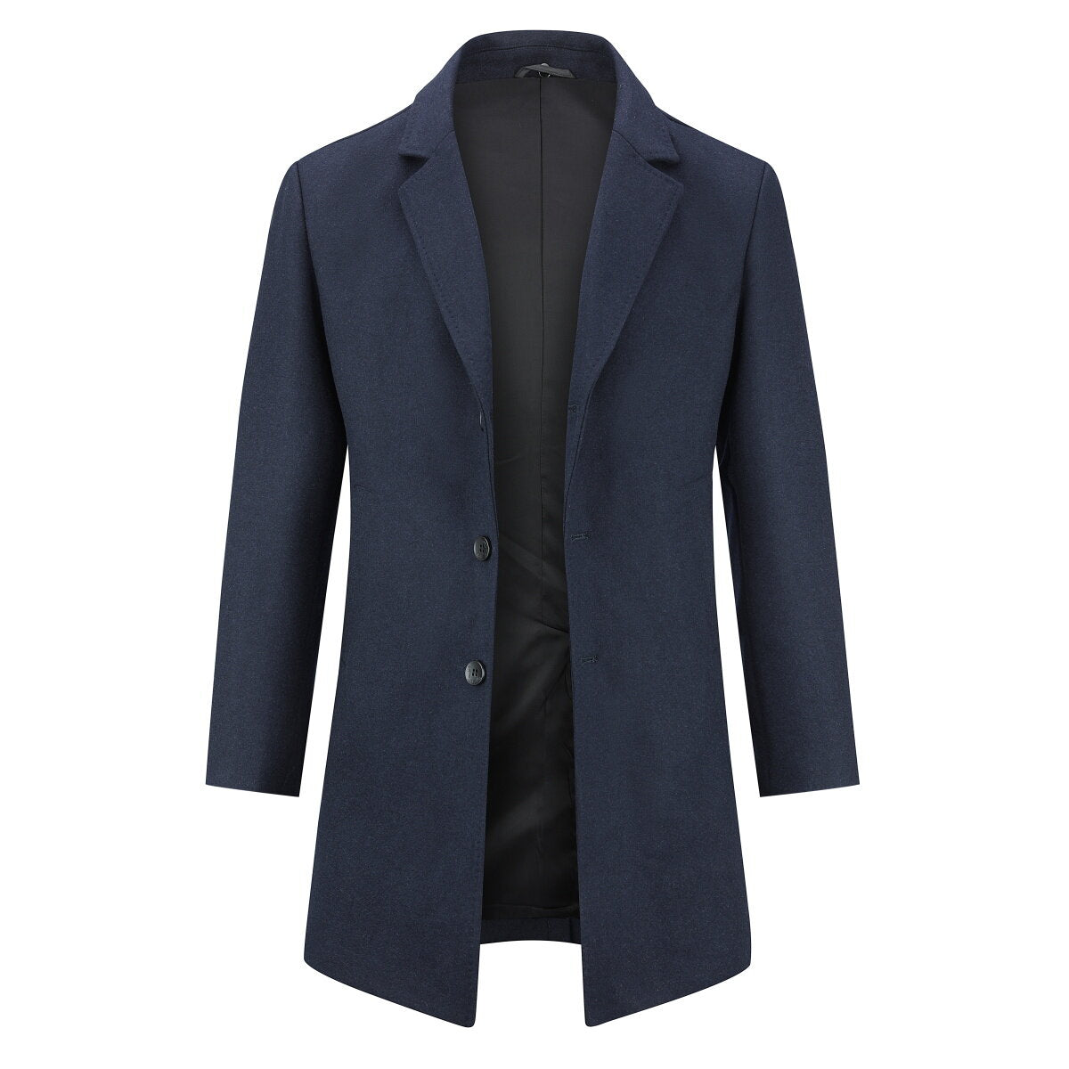 YFFUSHI Mens Hooded Wool Coat Winter Casual Padded Long Peacoat