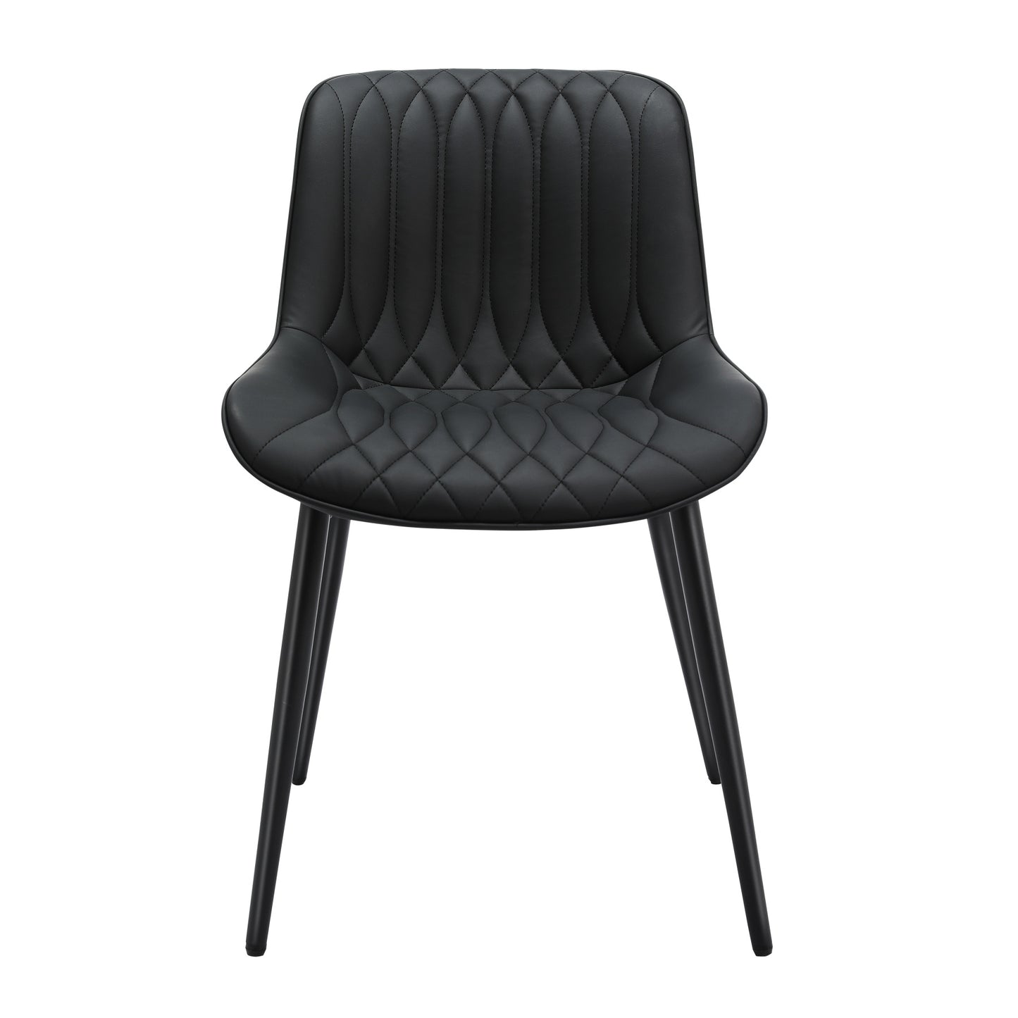 Cadeira de Jantar em Pele de Gato com Friso Vertical*2 HOMEMIYN (54x53x96 cm - preto)