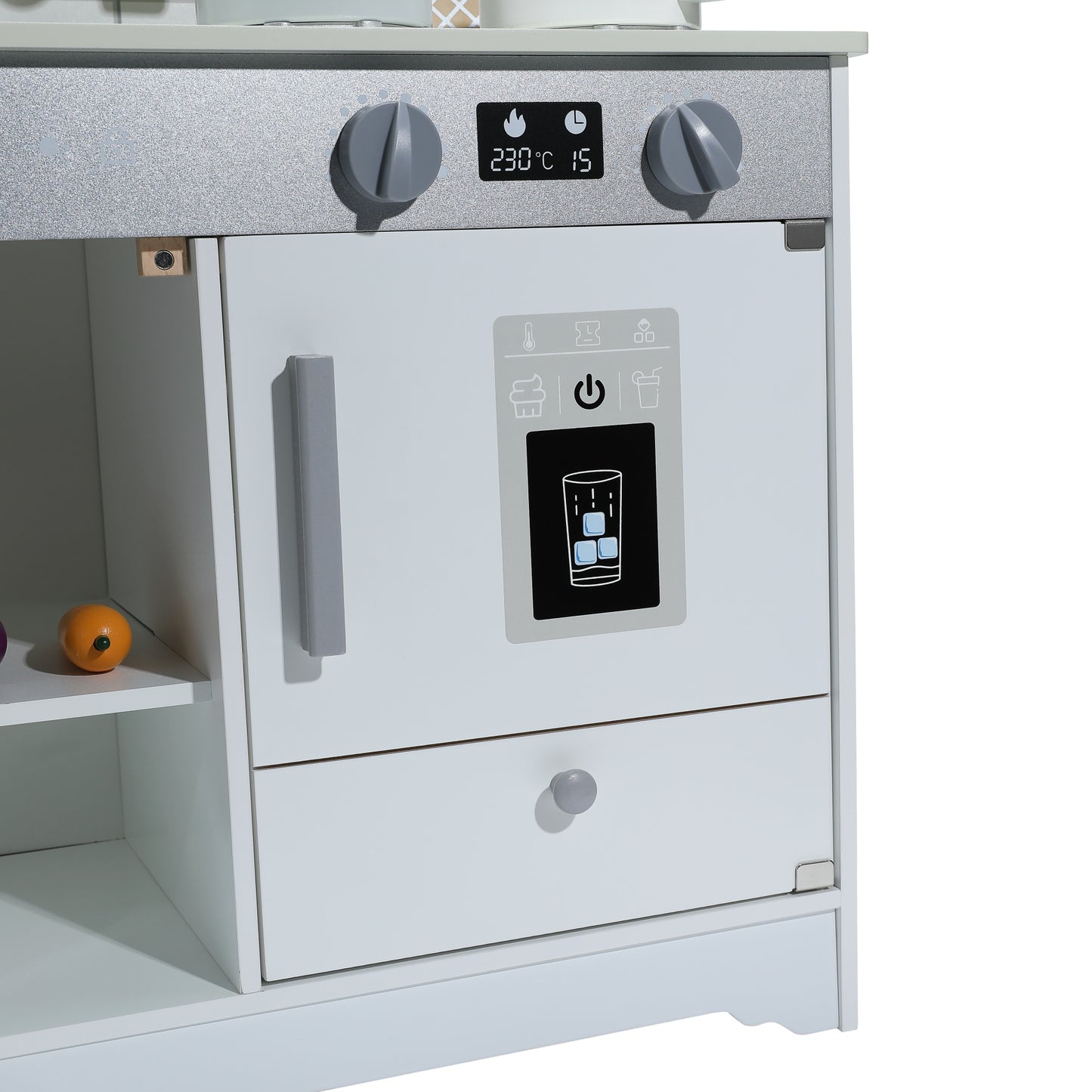 Cozinha Infantil Multifuncional ORYXEARTH Madeira Branco Suave Unissex