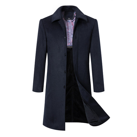 YFFUSHI Mens Long Wool Coat Winter Outing Warm Padded Jacket