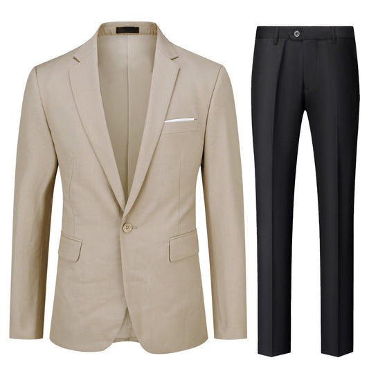 YFFUSHI Mens 2 Piece Suit Business Formal Slim Fit 1 Button Jakcet Pants Set