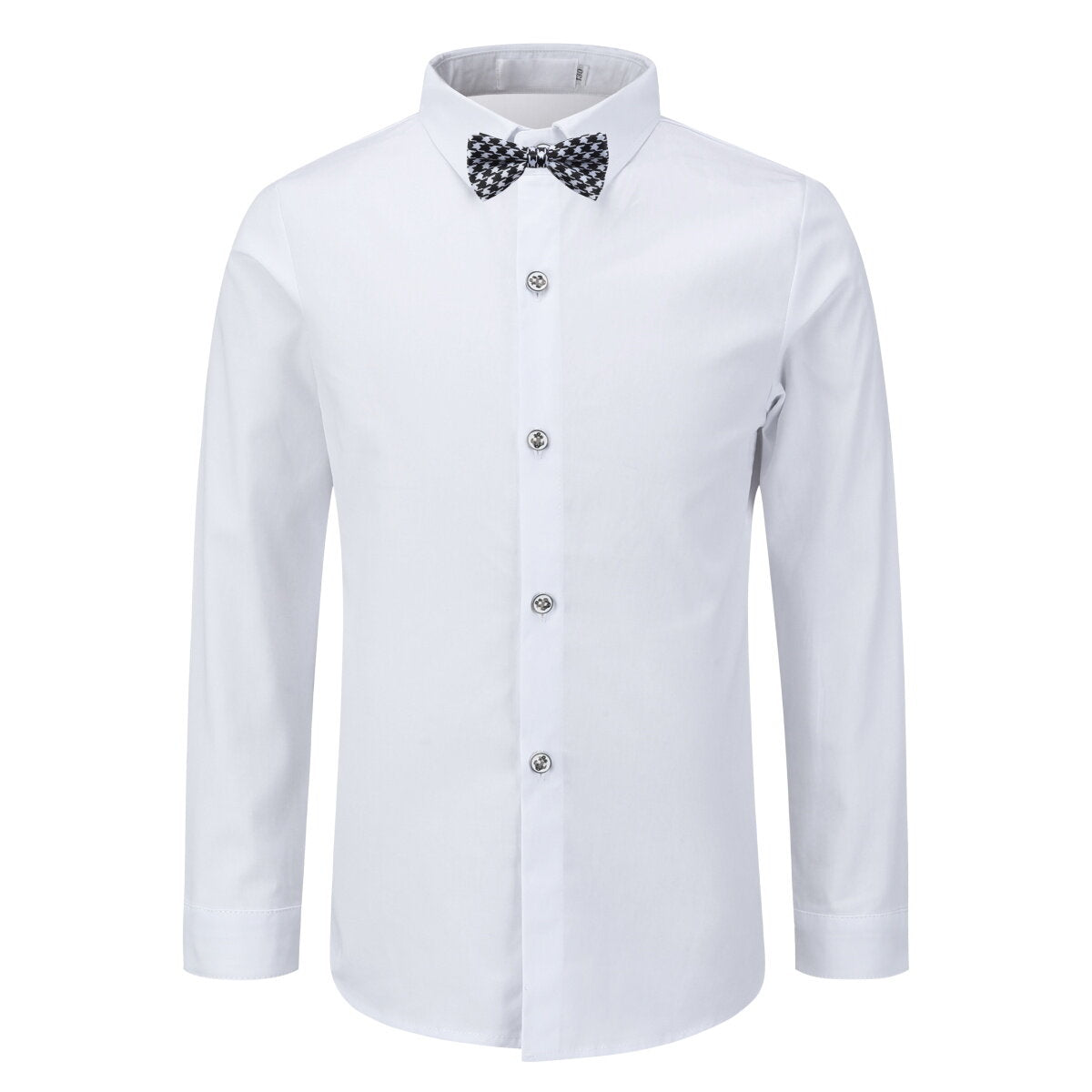 YFFUSHI Boys 4-Piece Set with Collared Dress Shirt,Tie,Vest and Pants