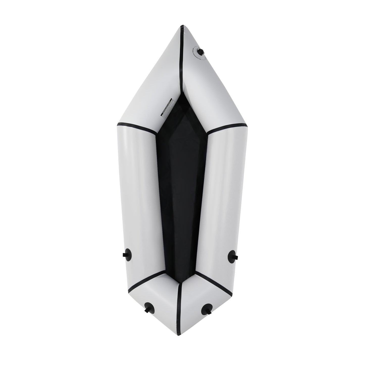 1-persoons opblaasbare boot, 210 cm TPU-kajak, Packraft opblaasbare boot voor volwassenen, lichtgewicht rugzakvlot voor raften op vlak water, fietsdrift, vissen, avontuur, compacte kano, grijze vin