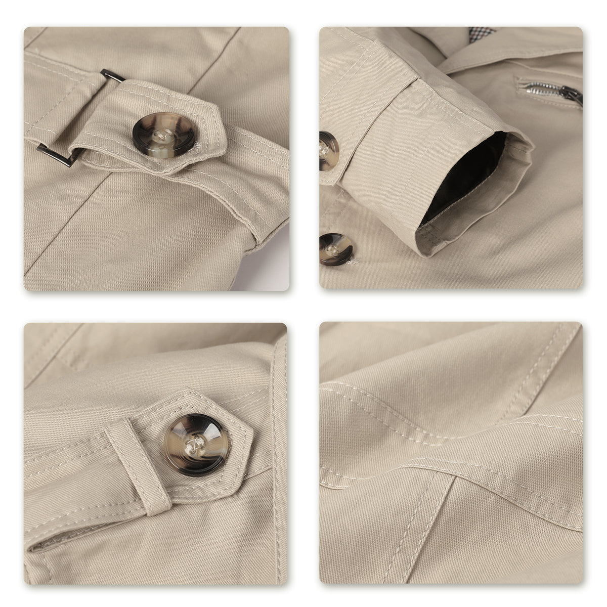 Mens Single Breasted Windproof Overcoat Long Style Jacket