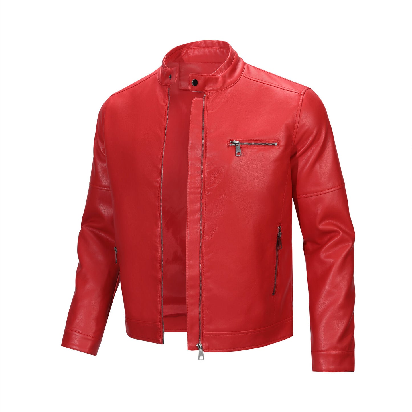 YOUTHUP Mens Simple Daily Workwear Motorcycle Leather Jacket