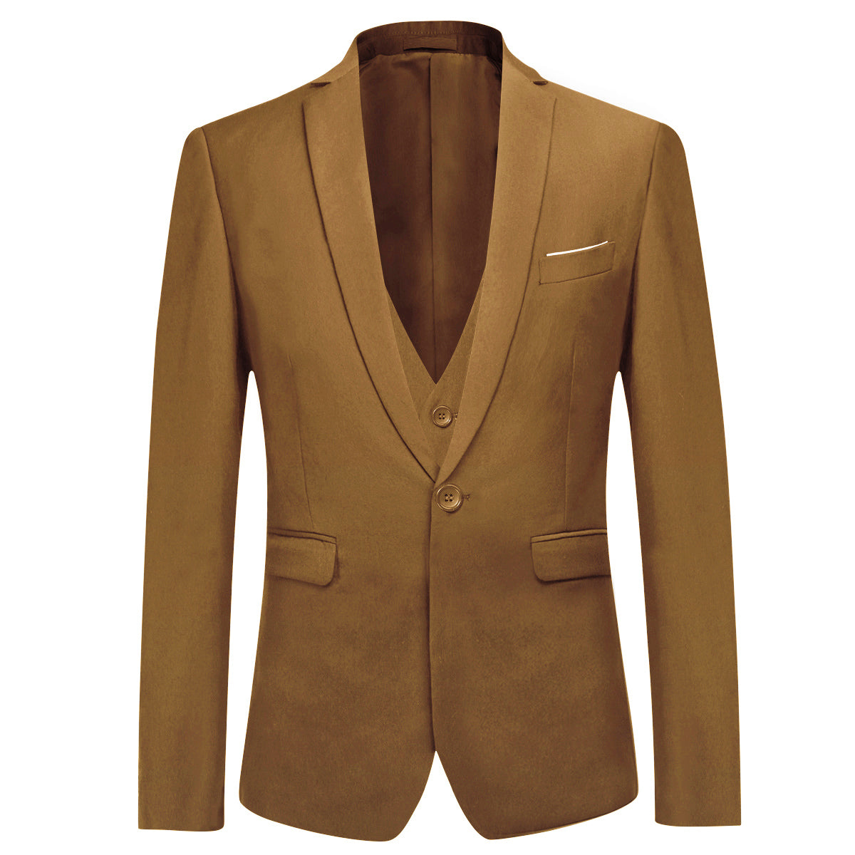 Cloudstyle Mens 3-Piece Suit Notched Lapel One Button Slim Fit Formal Jacket Vest Pants Set