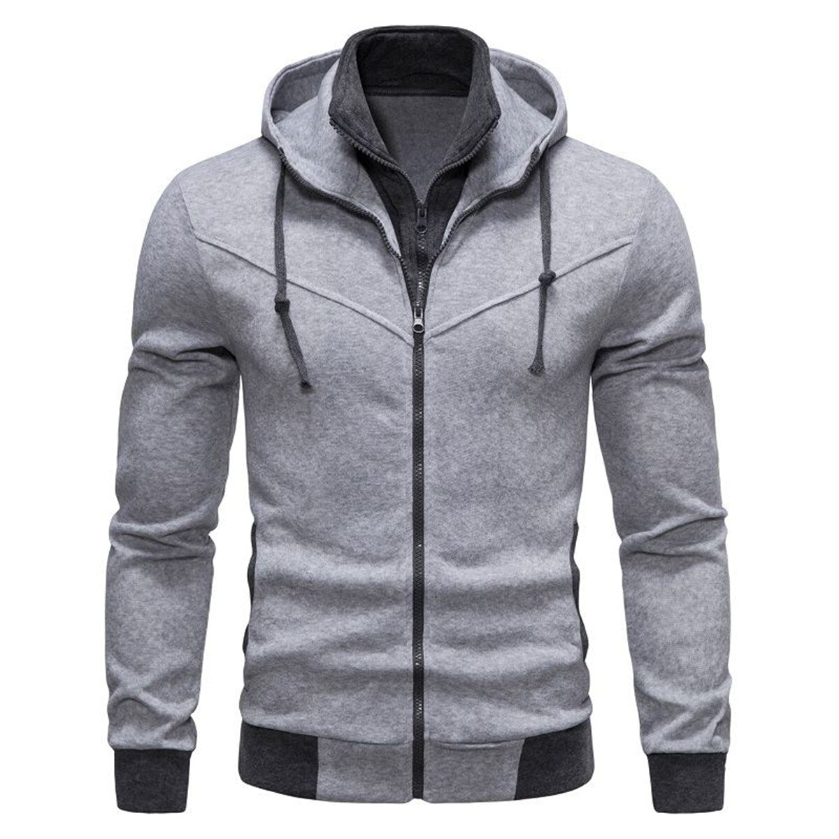 YFFUSHI Mens Zipper Hoodie Sports Casual Outing Slim Jacket