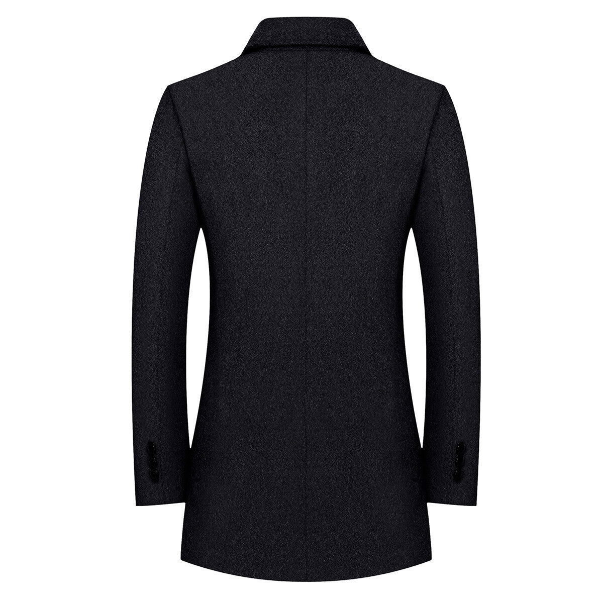YFFUSHI Mens Wool Long Coat Double Collar Thick Warm Casual Coat