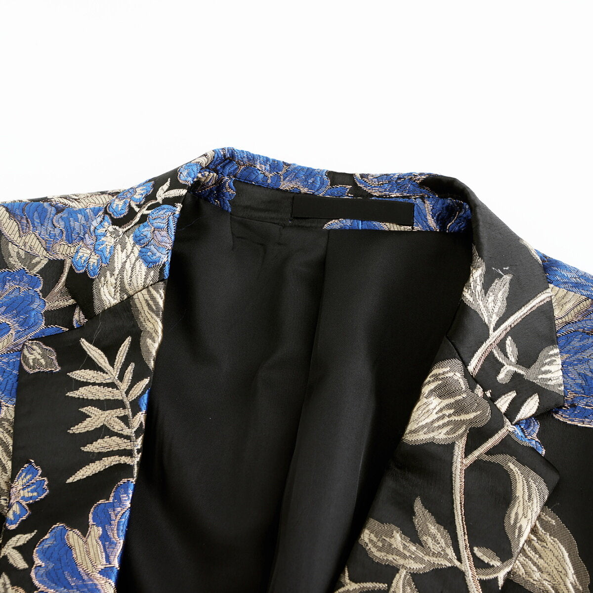 YFFUSHI Mens Floral Embroidery Blazer Fitted 1 Button Banquet Formal Dress Jacket