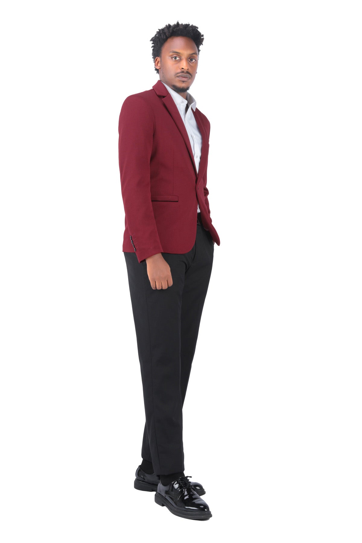Cloudstyle Men's Suit Jacket One Button Slim Fit  Business Daily Black Blazer