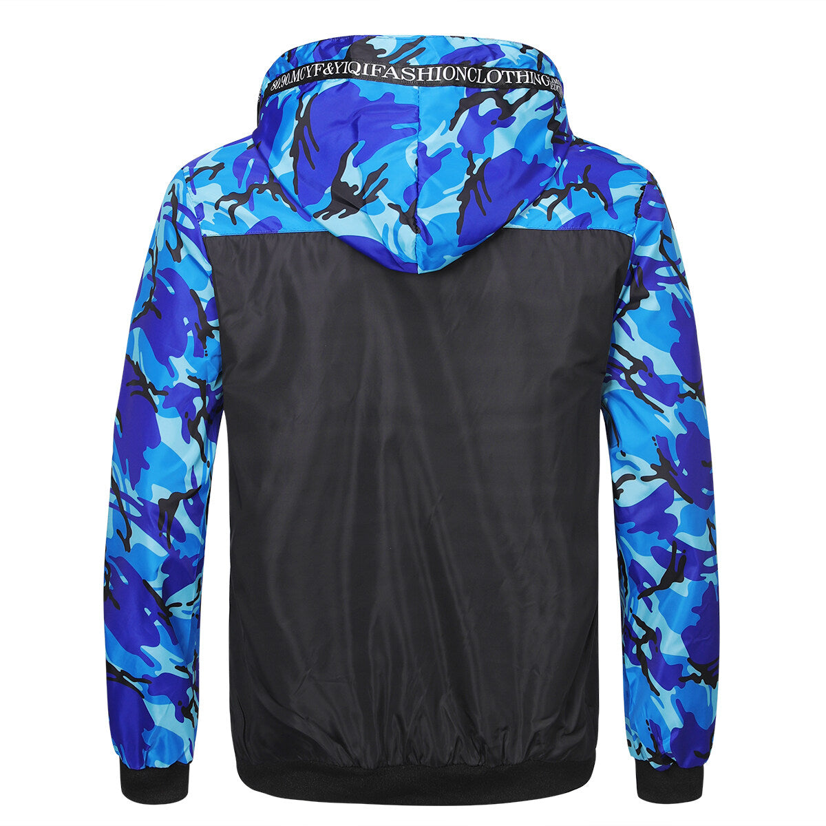 YFFUSHI Mens Lightweight Summer Sports Hood Camo Bomber Jacket