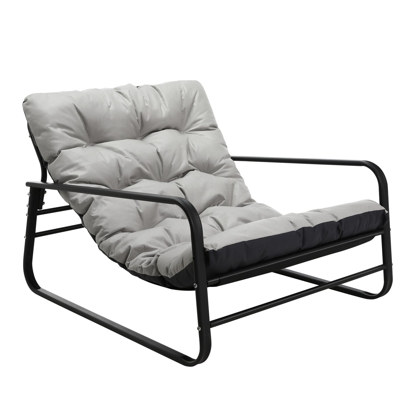 Cadeira de jardim HOMEMIYN (116,5 x 92 x 72cm - aço - cinza)
