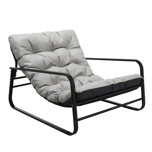 Cadeira de jardim HOMEMIYN (116,5 x 92 x 72cm - aço - cinza)