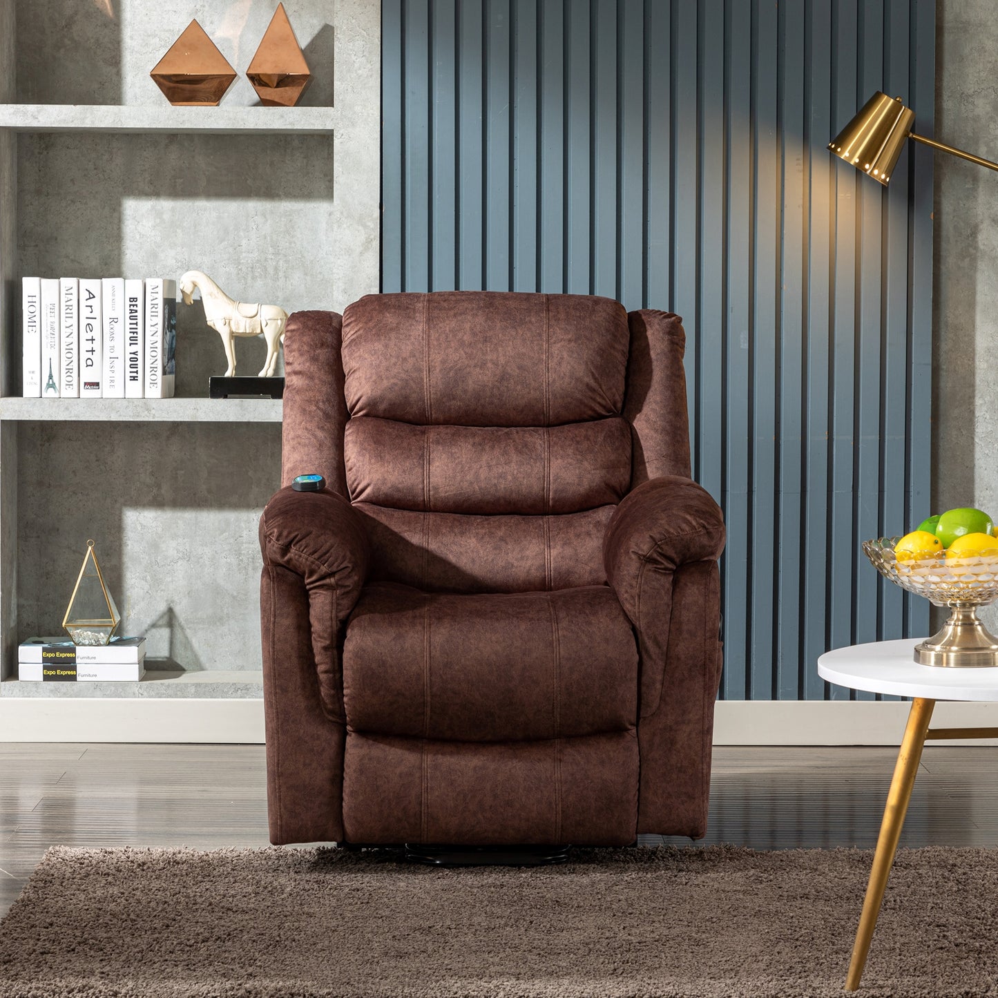 Fauteuil releveur électrique en cuir PU Best Choice Products, fauteuil de massage inclinable, meuble réglable pour le dos, pieds avec 3 positions, port USB, chauffage, porte-gobelets, bouton latéral facile d'accès