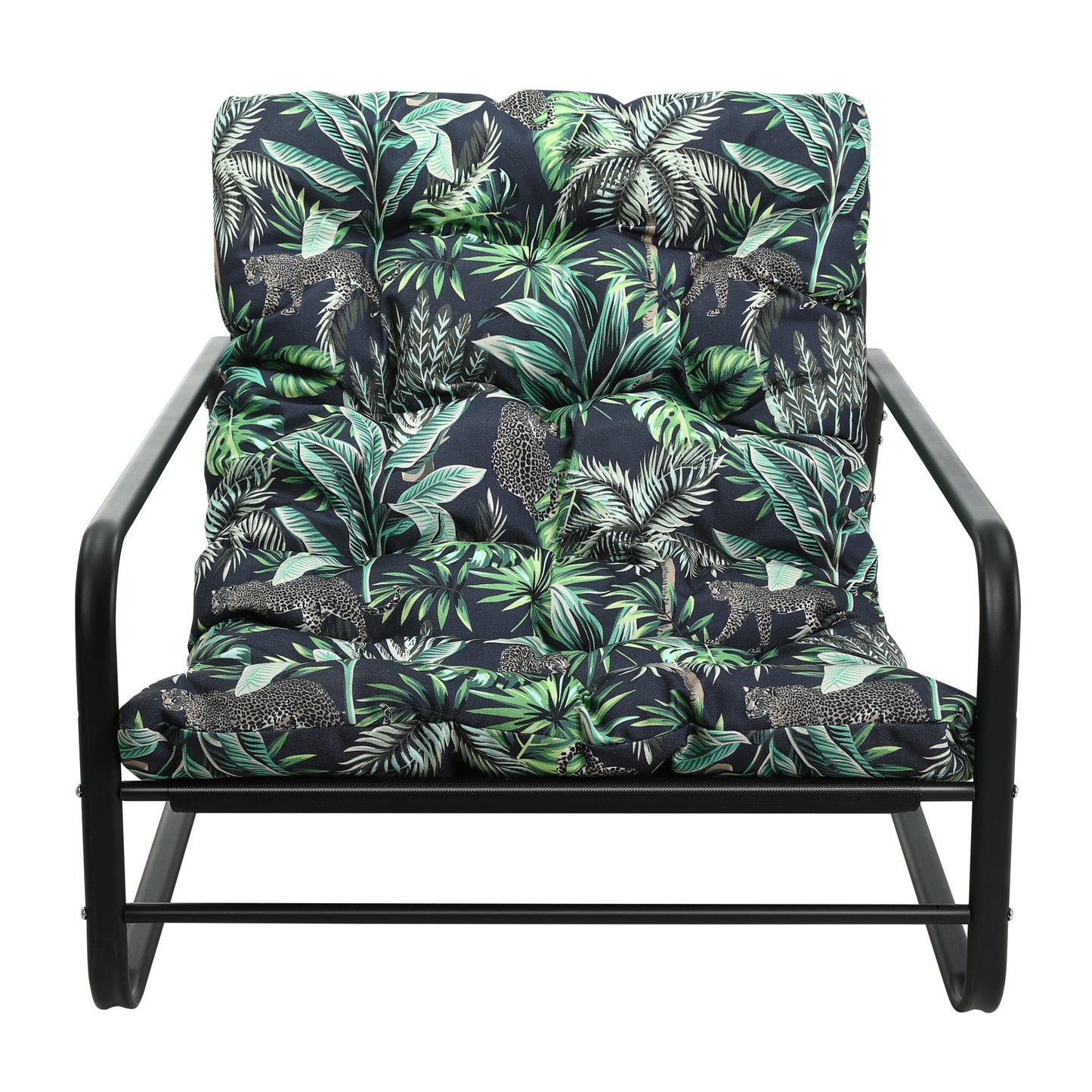 Cadeira de jardim HOMEMIYN (116,5 x 92 x 72cm - aço - verde e preto)
