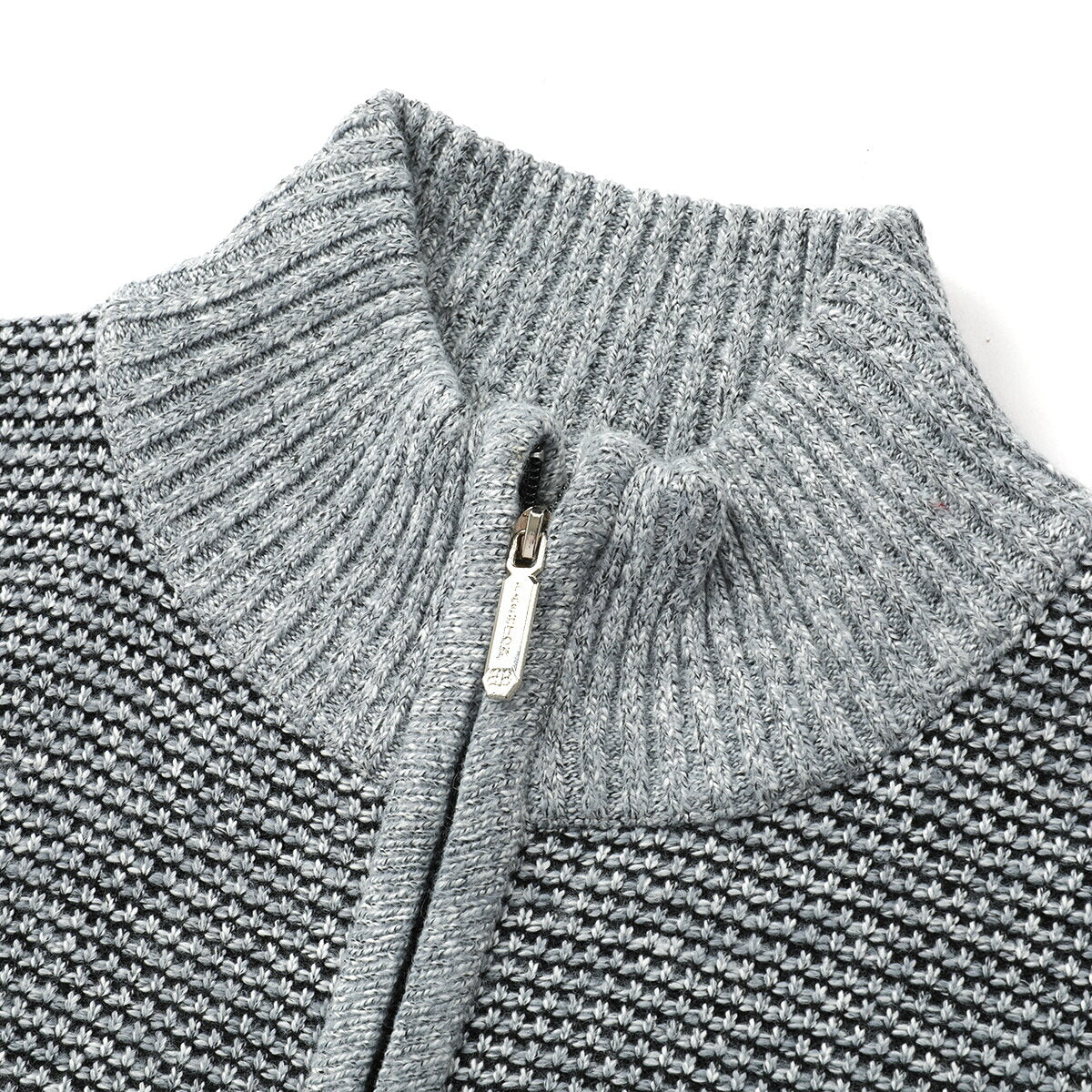 YOUTHUP Mens Stand Collar Pullover Sweater Slim Fit Knit Jacket