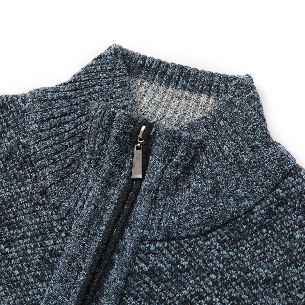 YOUTHUP Mens Knitted Gilet Fleece Lining Quilted Cardigan