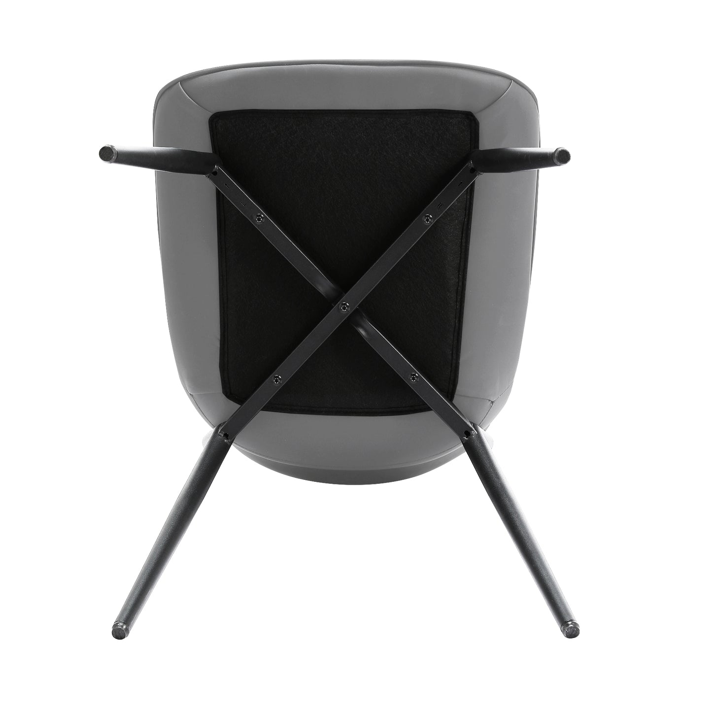Cadeira de Jantar em Pele de Gato com Friso Vertical*2 HOMEMIYN (54x53x96 cm -cinzento )