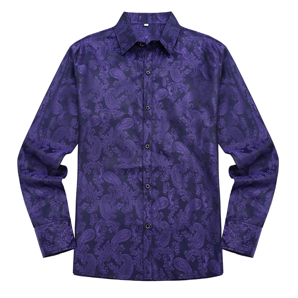 Cloudstyle Mens Paisley Shirt Long Sleeve Dress Shirt Button Down Casual Slim Fit