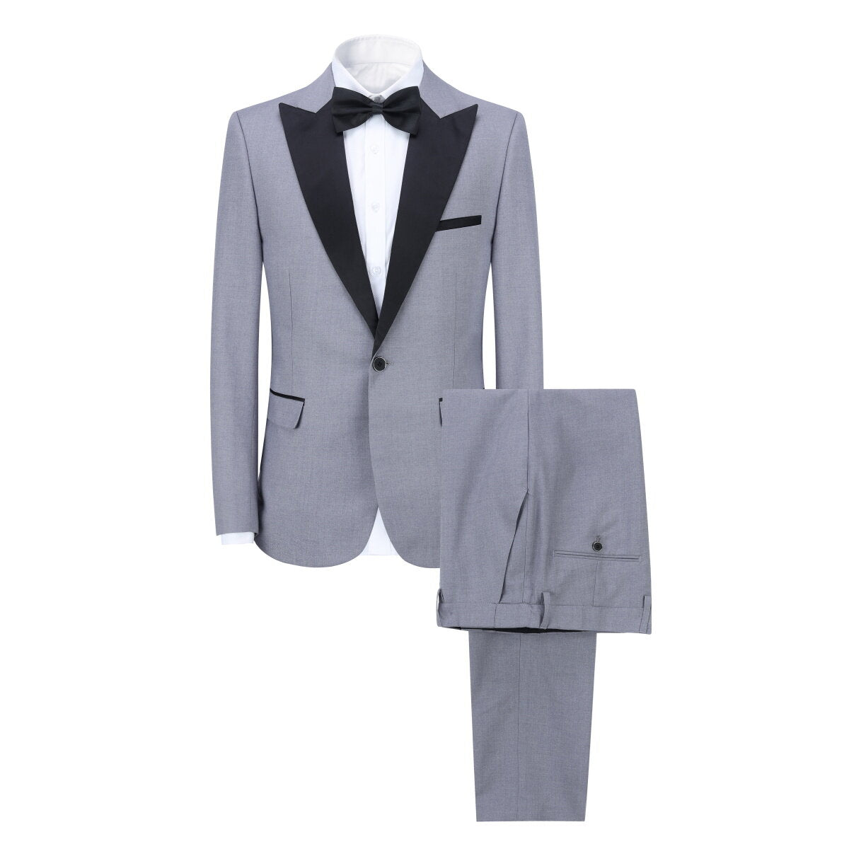 YFFUSHI Mens 3 Piece Slim Fit Elegant Wedding Peak Lapel Suit Set