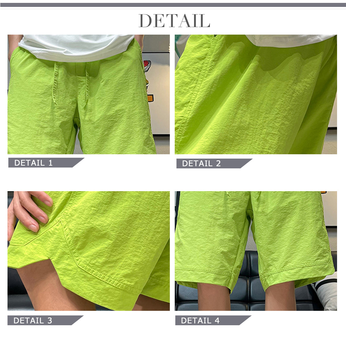 YOUTHUP Mens Drawstring Straight Sportsman Shorts Cropped Pants