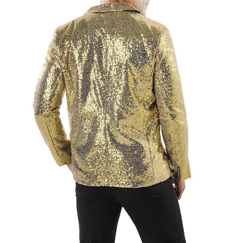 Cloudstyle Mens One Button Sequin Dress Suit Jacket Party Festival Tuxedo Sport Coat