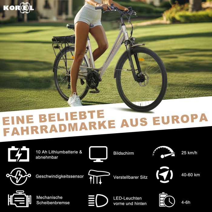Bicicleta eléctrica Oryxearth en azul real - Urbana/Pedelec - Ligera, potente y ultrapráctica