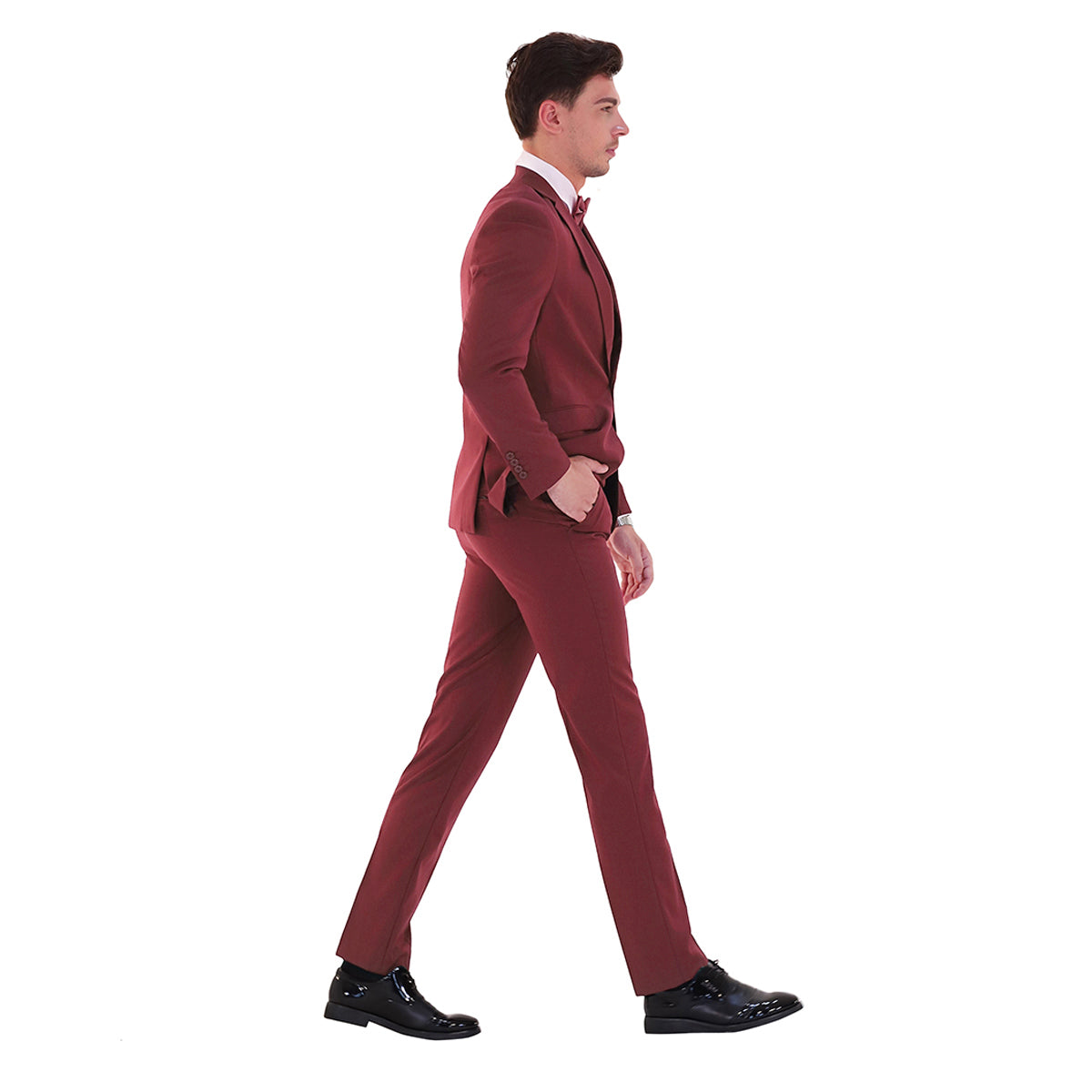 Cloudstyle Mens 3-Piece Suit Notched Lapel One Button Slim Fit Formal Jacket Vest Pants Set