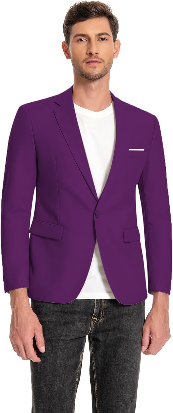Cloudstyle Men's Suit Jacket One Button Slim Fit Sport Coat Business Daily Blazer