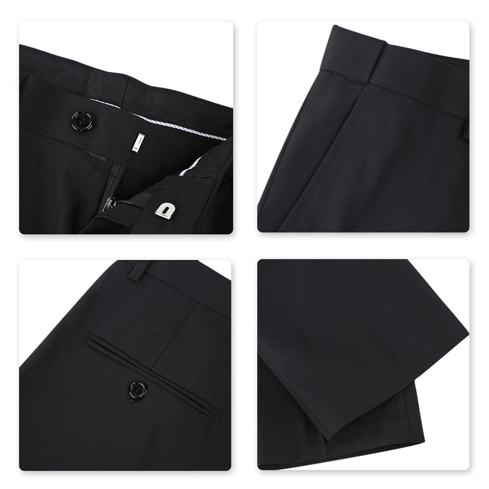 Cloudstyle Men's 3-Piece 2 Buttons Slim Fit Solid Color Jacket Smart Wedding Formal Suit