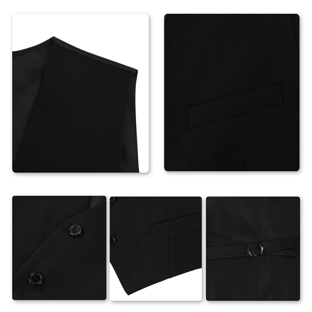 Cloudstyle Men's 3-Piece 2 Buttons Slim Fit Solid Color Jacket Smart Wedding Formal Suit