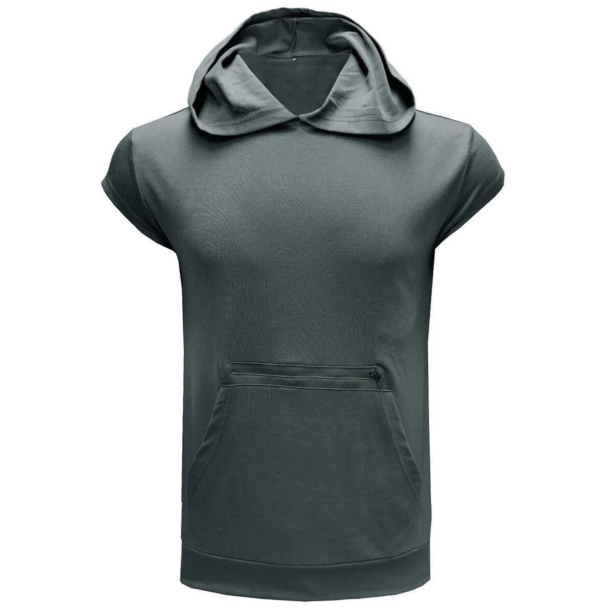 Youthup Mens Slim Fit Hooded Short Sleeve Pullover T-shirt