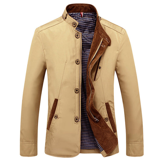 Youthup Mens Slim Fit Button Zip Waterproof Bomber Jacket