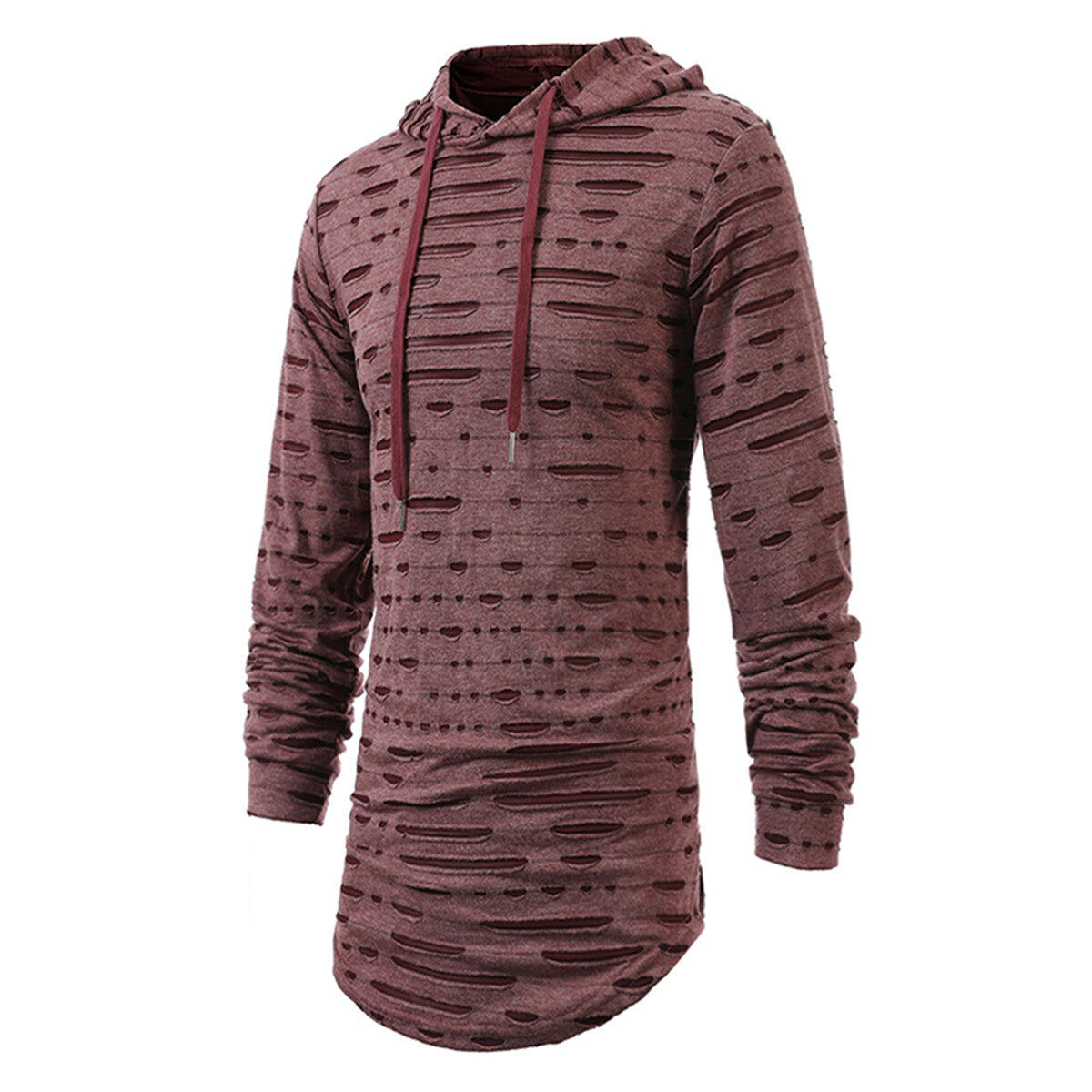 Youthup Mens Ripped Sweatshirt Hoodie T-Shirt
