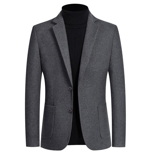 YOUTHUP Mens Wool Blazer Slim Fit 2 Button Winter Suit Jacket for Formal Wedding Business